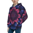 thumbnail image 2 of Pofeuu Bohemian Vintage Pattern Print Teenage Zipper Hoodie Sweatshirts Hooded Casual Jackets With Pocket For Boys Girls-Small, 2 of 6