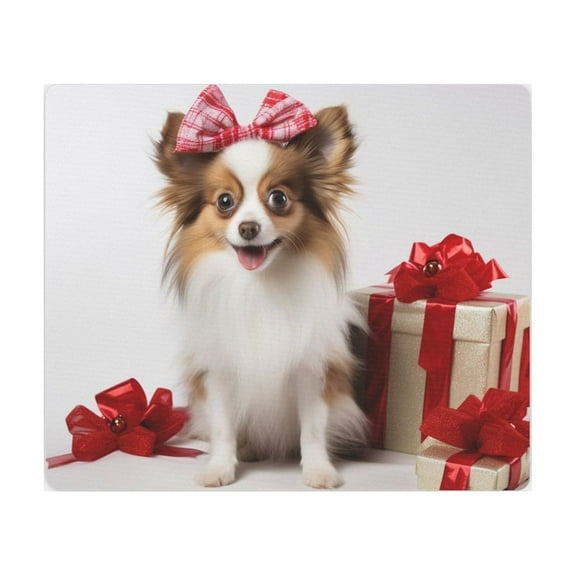 DistinctInk Mouse Pad - 1/4" Foam Rubber - Papillon Puppy