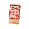 thumbnail image 2 of Mini Calendrier de Bureau 2026 Calendrier de Bureau, 13 Pages Calendrier de Bureau Festif Rouge avec Support pour Planification Toute l'Année Rkxzt, 2 of 9