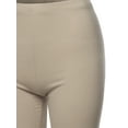 thumbnail image 4 of A2Y Women's Basic Solid Premium Cotton Mid Thigh High Rise Biker Bermuda Shorts Ash Mocha 3XL, 4 of 5