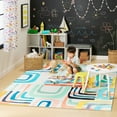 thumbnail image 3 of TOWN & COUNTRY PLAY Jovie Rainbow Party Kid's Washable Area Rug, Soft & Plush, Safe Non-Slip Backing, Bedroom Rug, Dorm Decor, Playroom & Classroom Rugs, Blue/Multi, 5'2"x7’2”, 3 of 12