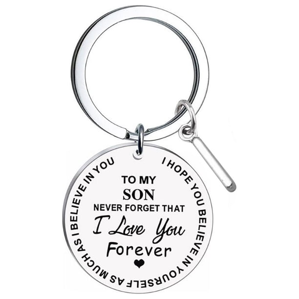 Collar para mujer, joyería para mujer, joyería para mujer TO MY SON Llavero colgante A-Z26 Letra Accesorio Collar Tarjeta redonda el llavero