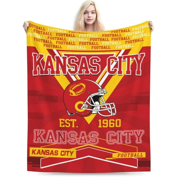 Football City Throw Blanket for Fans Gifts Soft Lightweight Flannel Throw for Men Indoor Sofa Couch Bed Style2 50X60IN