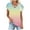 A-Light Blue, variant on Womens V Neck Criss Cross Shirts Solid Casual Front Hollow Out Gradient T Shirt Loose Petal Short Sleeve Basic Tee Shirts Tops Blouses B-Multicolor