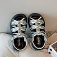 thumbnail image 5 of ZHOGXU Toddler Girls Summer Sandals With Adjustable Straps Open Toe Bow Design Slip On Soft Fashion Flat Shoes For Everyday Wear,Silver,1-2 Years, 5 of 5
