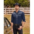 thumbnail image 5 of COOFANDY Men's Cowboy Button Up Western Shirts Cotton Embroidered Long Sleeve Shirt, 5 of 6