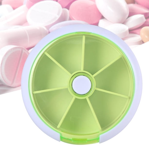 Pastillero portátil redondo de 7 días, una semana, organizador de almacenamiento de caja de medicamentos (1) Ygjytge Cuidado Belleza