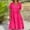 Red, variant on RKSTN Womens Dresses Cotton Linen Blend Long Dresses Plus Size Solid Color Short Sleeves V Neck Midi Casual Dress Loose Everyday Wear Summer Beach Trendy Outfits