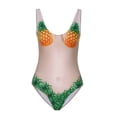 thumbnail image 3 of Womens One Piece Swimsuits Push Up Bathing Suit Funny Print Tummy Control Monokini Swimwear, 3 of 3
