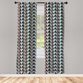 thumbnail image 3 of Ambesonne Chevron Curtains, 3D effect Zigzag Shapes, Pair of 28"x84", Multicolor, 3 of 5