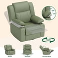 thumbnail image 5 of LAZZO Recliner Chair with Adjustable Armrest and Headrest, Upholstered Swivel Rocking Chair for Nursery & Living Room, Green, 5 of 10