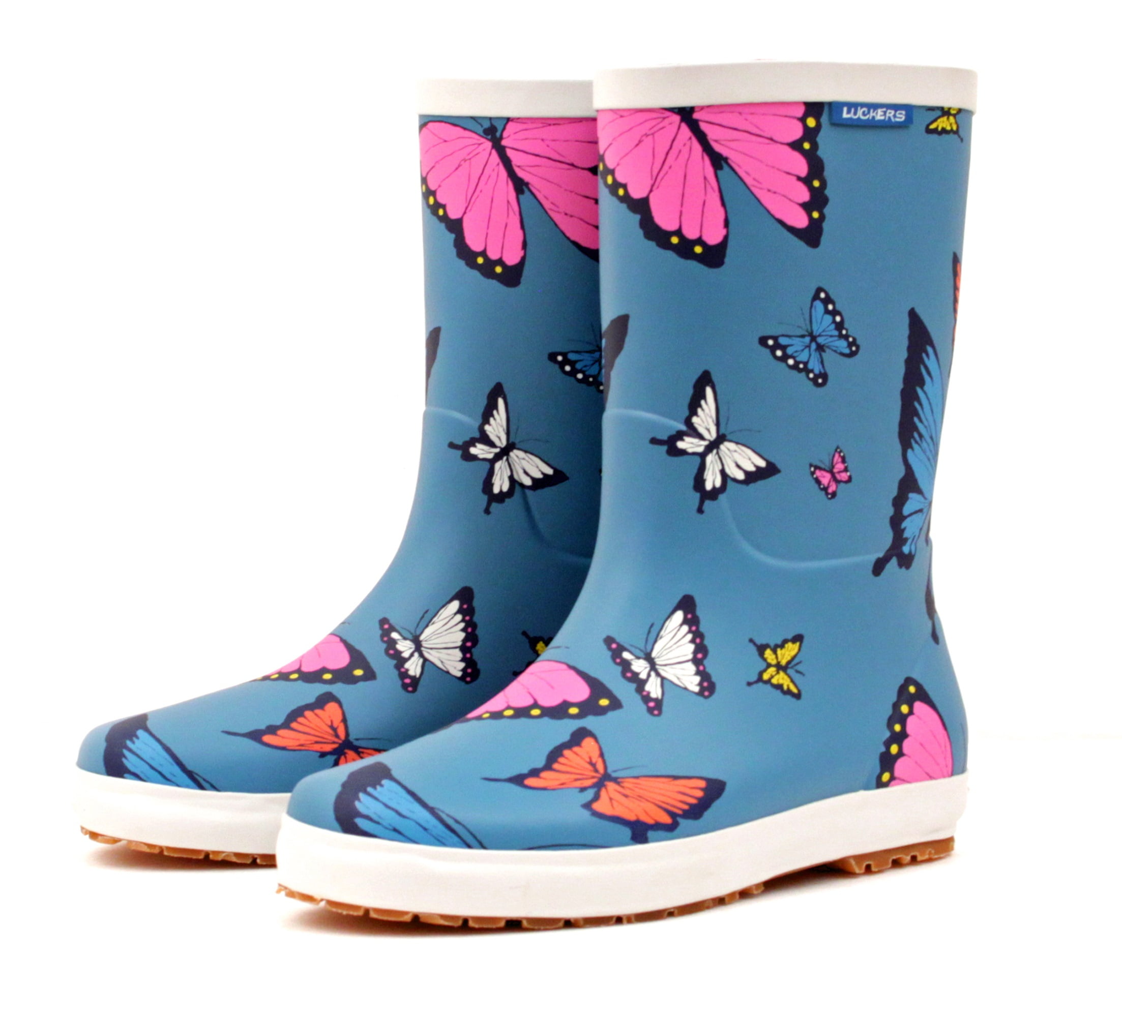 Forever Young Kids Rubber Lace Up Heart Print Rainboots 