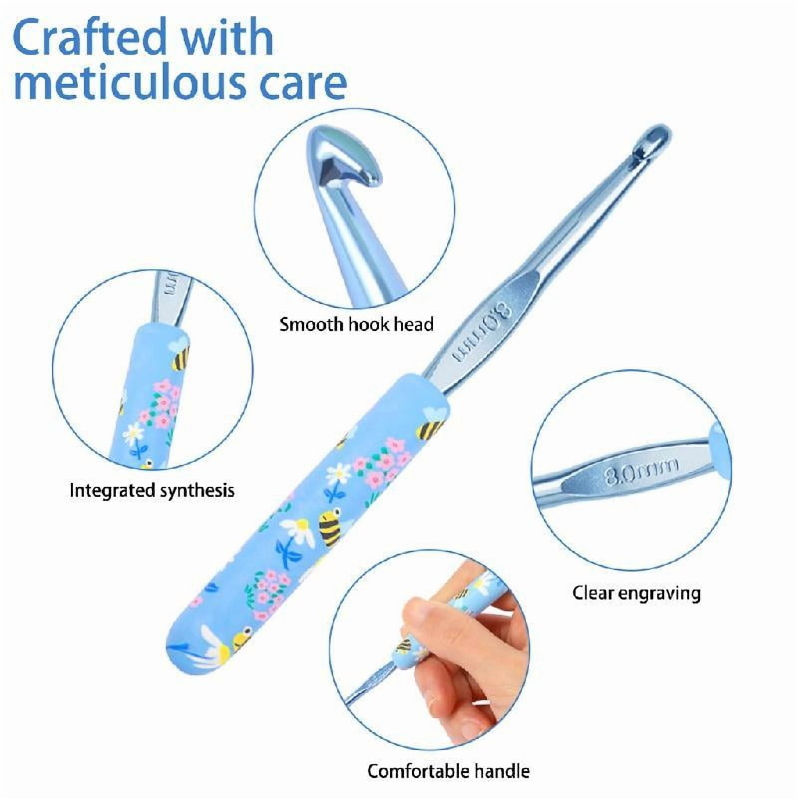 9/12Pcs Ergonomic Handle Crochet Hook for Beginner Crochet Knitting Weaving