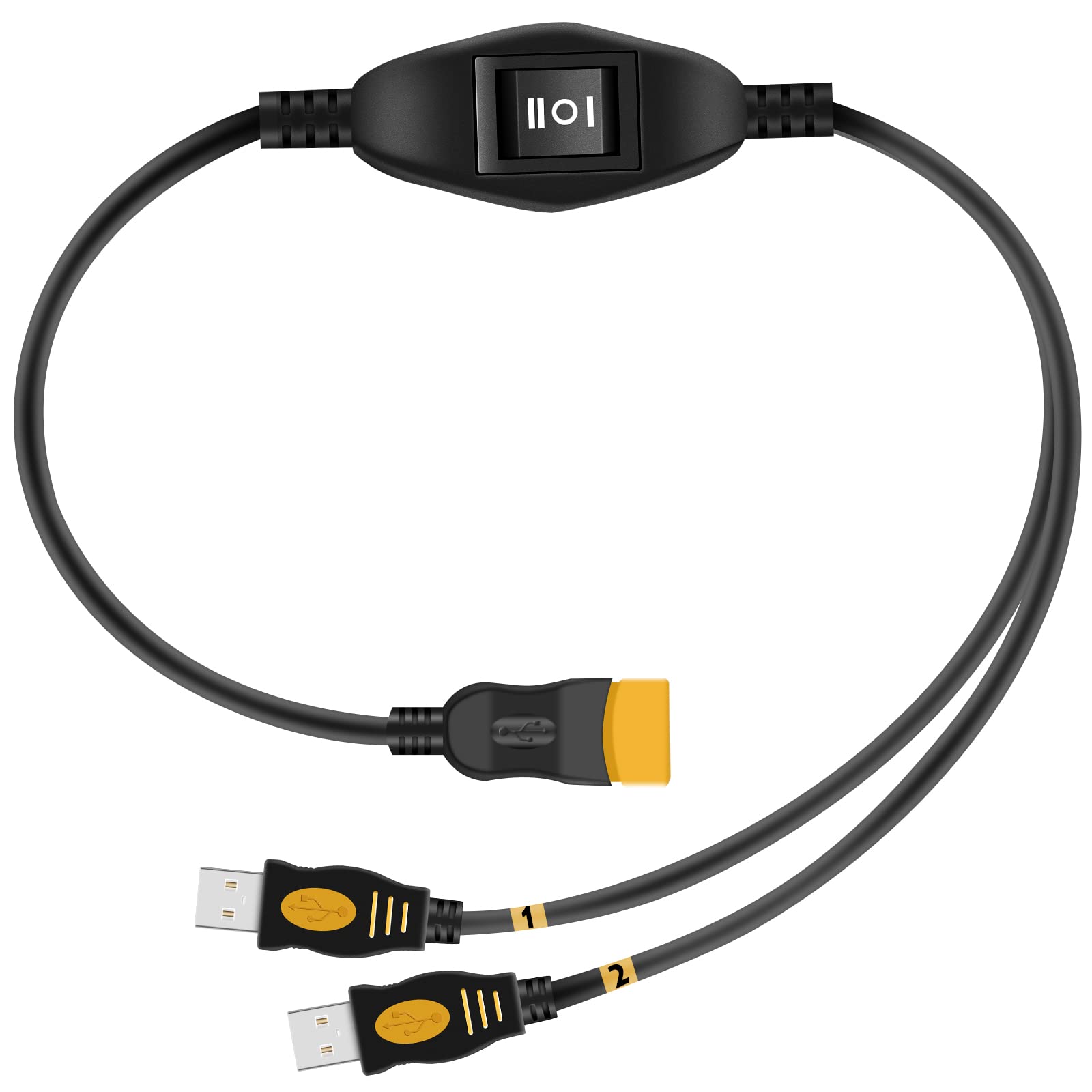 FAOTUR USB Splitter USB 2.0 1 Female to 2 Male Y Splitter 2 Port Hub