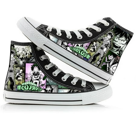 

Japanese Anime My Hero Academia Printed Canvas Sneakers High Top Lace ups Casual Walking Shoes