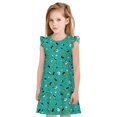 thumbnail image 1 of Fotbe Sushi (3) Vestido de Dormir para Niñas de 3 a 10 Años, Mangas Cortas, Estilo Princesa, Pijama Camisón con Mangas Voladas-X-Large, 1 of 6