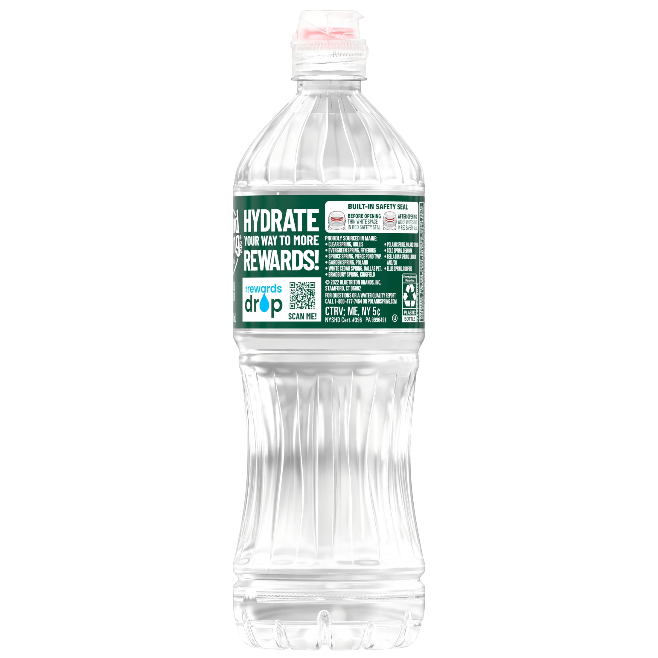 Poland Spring Maine Spring Water, Sport Cap, 23.7 Fl Oz, Single Plastic Bottle