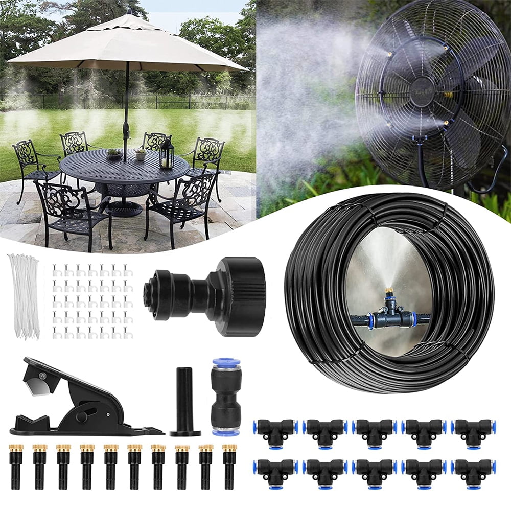 Outdoor Misting Cooling System, 35ft Misting Line, 10 Brass Mist