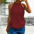 thumbnail image 3 of outfmvch tank top for women halter neck tank summer loose rocker tank sleeveless casual shirts s womens tops red, 3 of 9