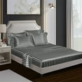 thumbnail image 3 of AiMay 6-Piece 1800 Thread Count Gray Satin Bed Sheet Set, Queen – Deep Pocket, Stain-Resistant, 3 of 8