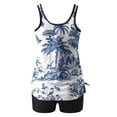 thumbnail image 4 of Nrmvnmi Tankini Swimsuits for Women 2 Piece Bathing Suits Floral Prints Round Neck Swim Tank Top with Boy Shorts Modest Swimwear Mothers Day Gifts, 4 of 6