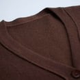 thumbnail image 7 of Womens Soft Sweater Cardigans Button Up Long Sleeve V Neck Knit Sweaters Solid Color Comfy Casual Fall Outerwear (Free Size, Coffee), 7 of 7