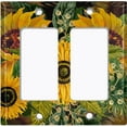 thumbnail image 6 of Metal Light Switch Plate Outlet Cover Dark Sunflower SUN017, 6 of 13