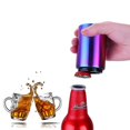 thumbnail image 2 of Abridor de botellas con prensa de titanio chapado en colores, automático, con imán, para regalo de cerveza, color dorado y negro, 6 unidades, 2 of 4