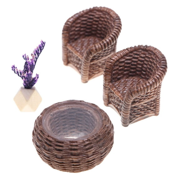 Homoyoyo Dollhouse Furniture Set Realistic Resin Miniature Model Detailed Accessories for Dollhouses