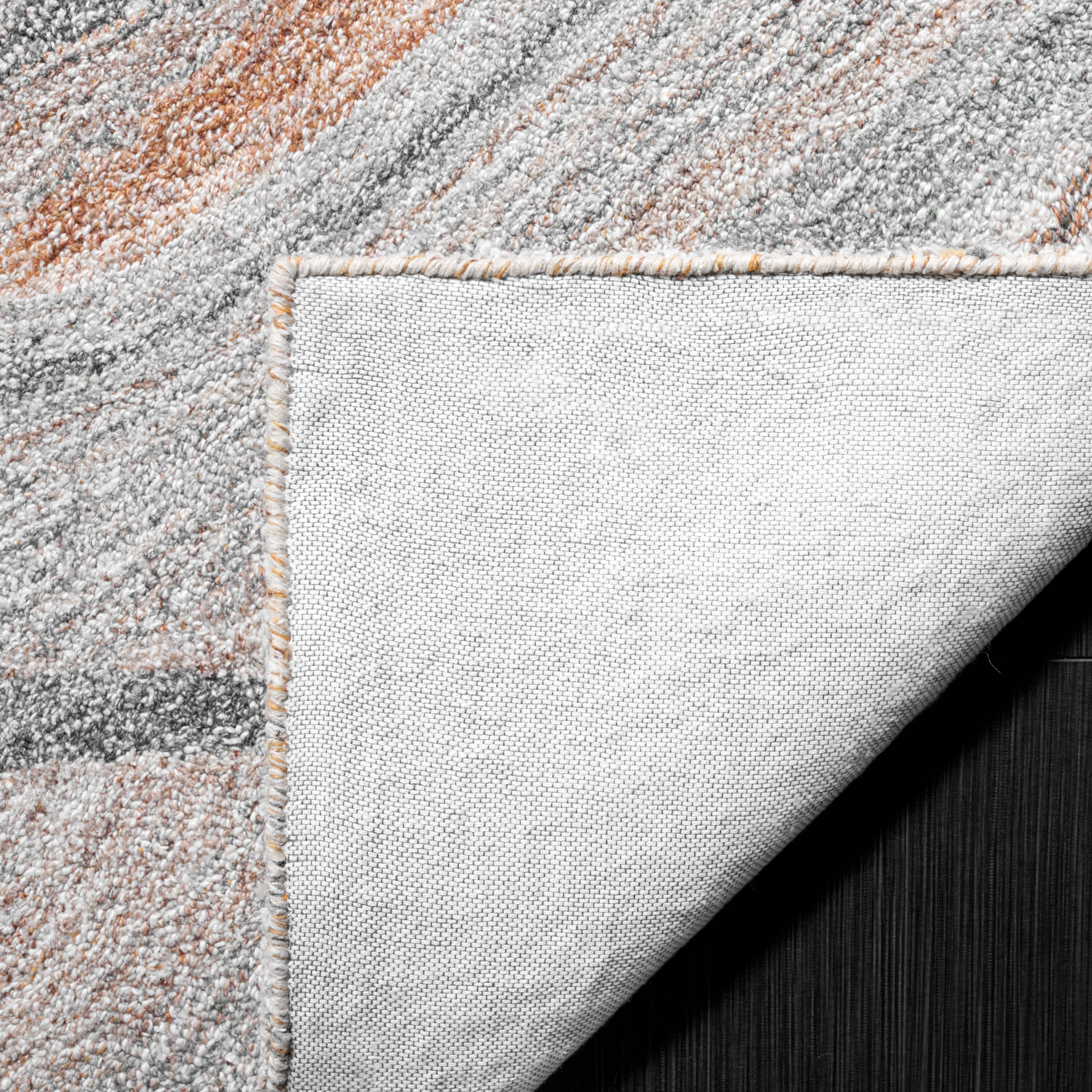 SAFAVIEH Abstract Conrad Swirl Area Rug, Gray/Brown, 6' x 6' Square