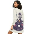 thumbnail image 2 of FORMRS Womens Long Sleeve Nightgowns Crew Neck Sleep Shirt Soft Pajamas Sizes S-3XL, Orange Astronaut Planet, 2 of 8