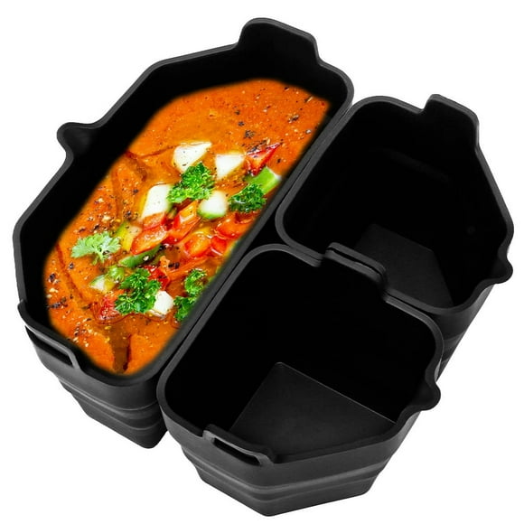 Generic 3 Pcs Silicone Slow Cooker Divider Liners for 6 QT Pot, Black