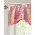 thumbnail image 3 of Fsddascl Pink Christmas Tree Tie Up Valance Curtains for Windows, Kitchen Curtains Window Treatments, Xmas Snowflake Pink Golden Short Window Shades Valances for Bedroom Bathroom Cafe 42"x18", 3 of 7