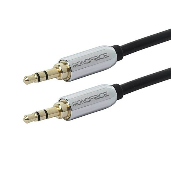 Monoprice 10' Gold Plated 3.5mm Stereo Male to Male Cable For Mobile Black 109766