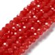 thumbnail image 1 of Baking Painted Imitation Jade Glass Bead Strands Faceted Rondelle FireBrick 4x3mm Hole: 1mm about 113~115pcs/strand 41~42cm, 1 of 4
