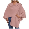 thumbnail image 1 of Womens Large Front Poncho Sweater Wrap Topper Knitted Elegant Shawls Cape For Fall Winter, 1 of 5