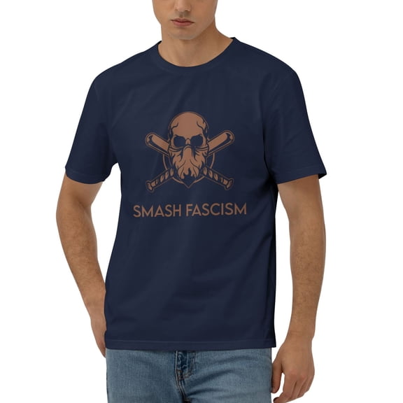 Smash Fascism T-shirts for women,men,graphic,funny,trendy,vintage,aesthetic,cool,popular,casual,fashion,graphic funny,graphic vintage,graphic cool,Navy Blue L