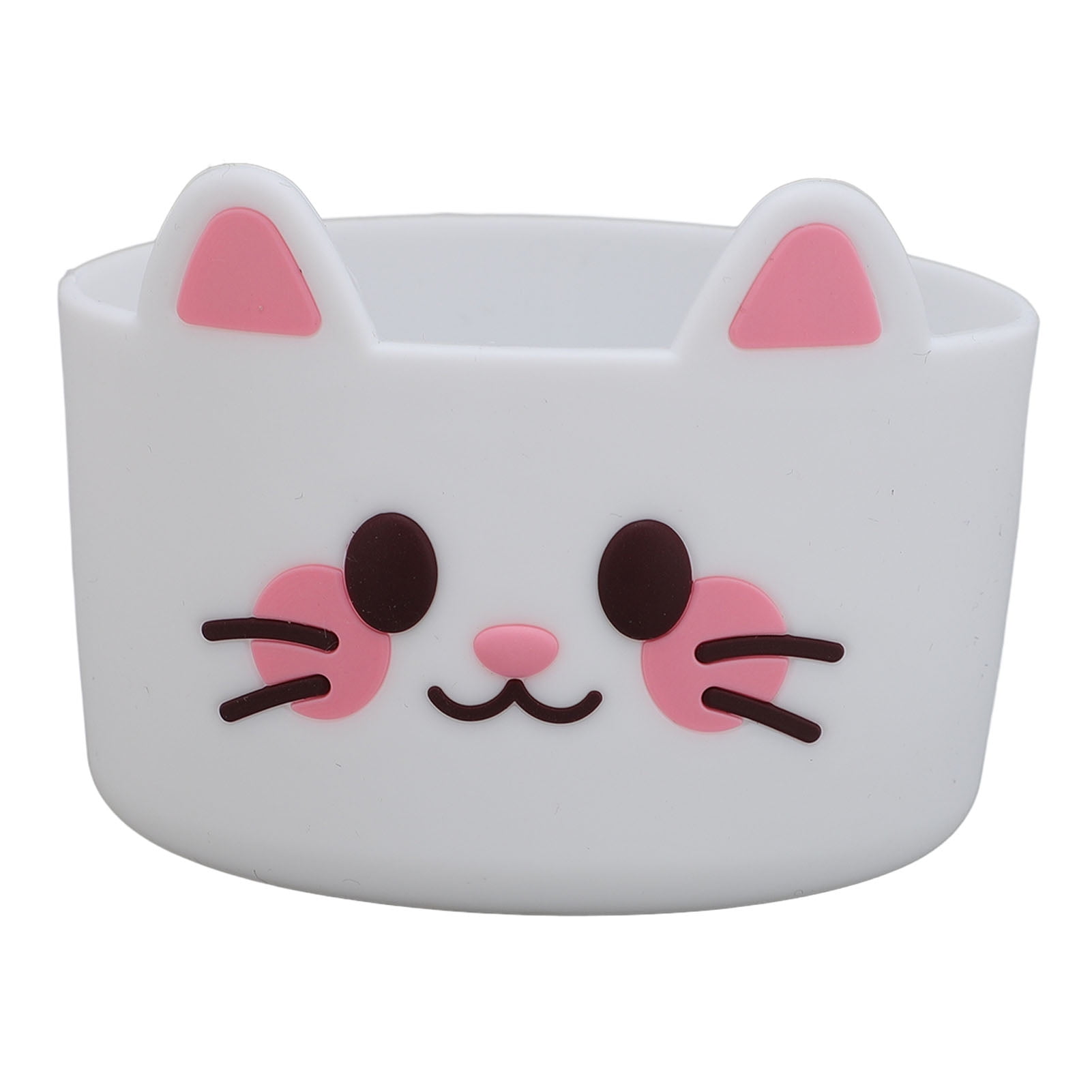 NFTIGB 3pcs Silicone Water Bottle Boot Anti-Scratch Cup Bottom Sleeve Cartoon Cat for Baby Bottles & Water Bottles, Premium Protective Base Cover, 3.15x2.36 inches / 8x6 cm, White