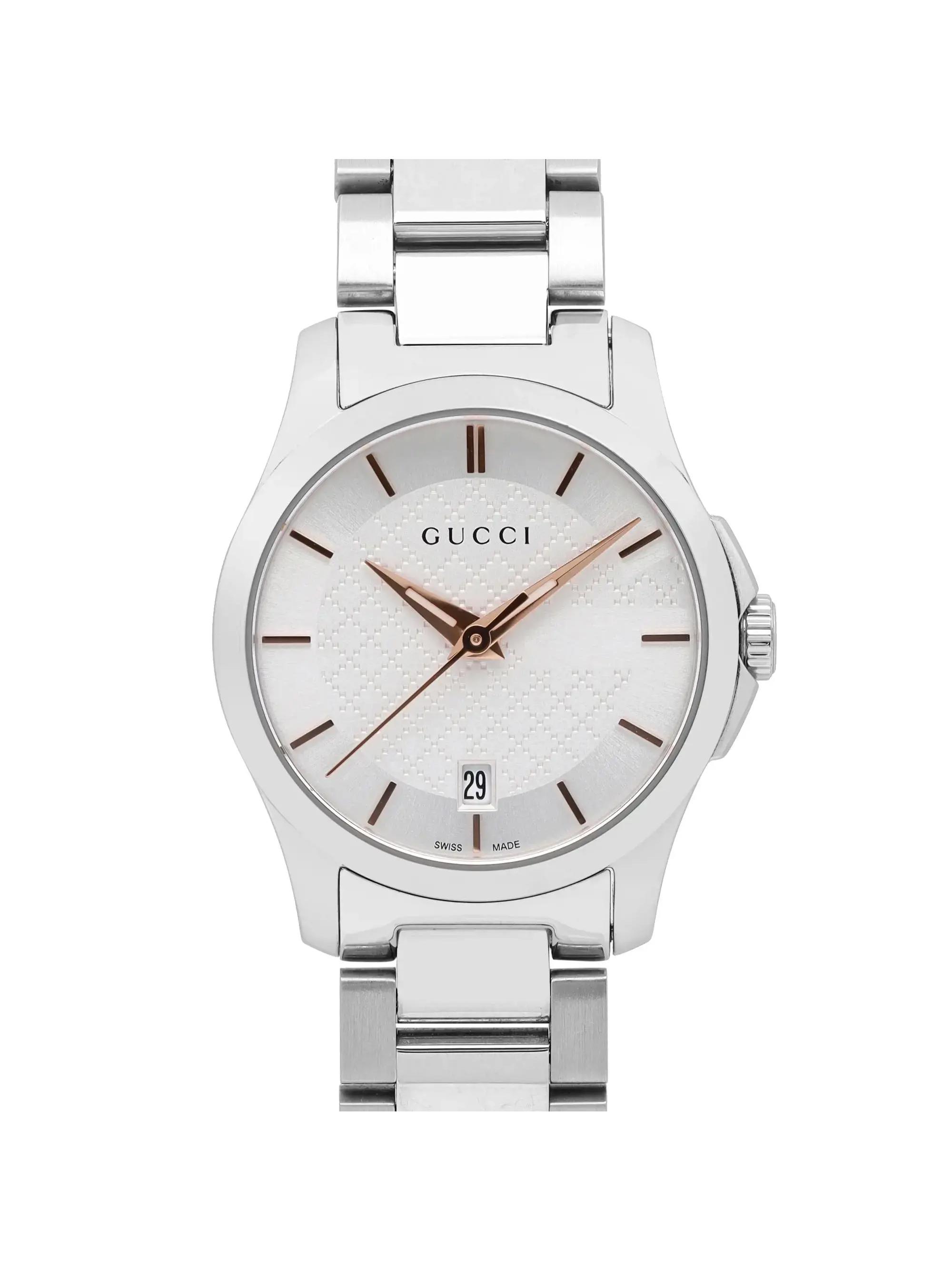 Gucci G-Timeless Stainless Steel Silver Dial Ladies Quartz Watch YA126523 -  Walmart.com