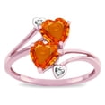 thumbnail image 3 of Star K � 6mm Simulated Orange Mexican Fire Opal Two Double Hearts Bypass Promise Ring, 3 of 9