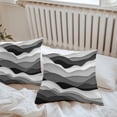 thumbnail image 6 of Throw Pillow Covers 18x18 Inch Set of 2, Grey Ombre Waterproof Outdoor Pillow Covers, Modern Geometric Moire Abstract Art Decorative Cushion Pillowcases for Couch, Sofa, Bed, Garden, Patio, 6 of 9