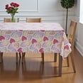 thumbnail image 3 of Serafina Home Valentine Vinyl Flannel Backed Tablecloth for Dining Room Kitchen Table Decor: Valentine's Day Candy Hearts Themed Designs 52" x 52", 3 of 8