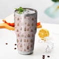 thumbnail image 3 of 30oz Pink Christmas Gingerbread House Pattern Tumblers Stainless Steel Tumbler with Lid and Straw,Vacuum Insulated Double Wall Travel Tumbler Cups Mug with Cleaning Brush for Coffee,Tea, 3 of 7