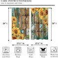 thumbnail image 2 of Teal Wooden Farmhouse Sunflower Small Kitchen Curtains Rustic Flower Treatment Country Inspirational Cafe Short Window Curtains for Bathroom Dining Room Tier Treatment Drapes 27.5x39 inch, 2 of 6