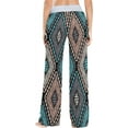 thumbnail image 4 of Women's Ethnic Boho Geometric Pajama Pants, Casual Pajama Bottoms Lounge Pants Wide Leg, 4 of 7