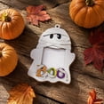 thumbnail image 2 of Kieccall Halloween Ghost Wooden Picture Frame Cute Spooky Shape, Ghost Shaped Photo Frame with Stand and Hanging Rope, Tabletop Ornament Wall Hanging Decor for Halloween Party Home, 2 of 6