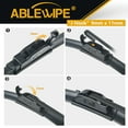 thumbnail image 3 of ABLEWIPE 26"&22" Windshield Wiper Blades All Season Premium Wiper Blades,Pack of 2 for Car Front Window Driver and Left Passenger side, J U HOOK Wiper Arm, Car Windshield, 3 of 7