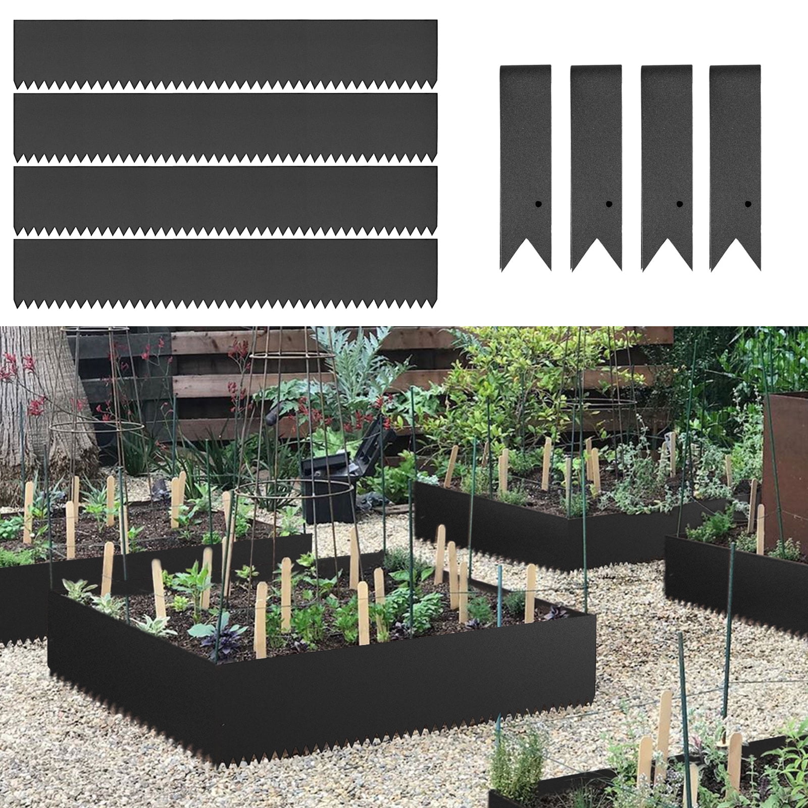 BENTISM Steel Landscape Edging Steel Edging For Landscaping 4pcs 40 x 8