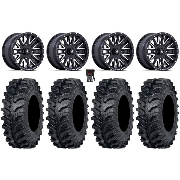 MSA Creed 15" Wheels Machined 32" MT911 Tires Sportsman RZR Ranger
