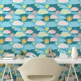 thumbnail image 3 of Ambesonne Clouds Peel & Stick Wallpaper for Home, Graphic Design Clouds Suns, 13"x36", Multicolor, 3 of 6